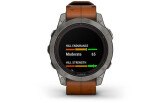 Spordikell Garmin fenix 7 PRO Sapphire Solar - Titanium with Chestnut Leather Band Sapphire - Titanium Brown Leather