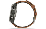 Spordikell Garmin fenix 7 PRO Sapphire Solar - Titanium with Chestnut Leather Band Sapphire - Titanium Brown Leather