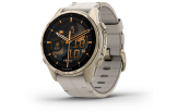 Spordikell Garmin fenix 8 43mm AMOLED Sapphire Soft Gold Stainless Steel with Fog Gray Leather Band Sapphire Soft Gold with Fog Gray Leather Band