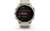 Spordikell Garmin fenix 8 43mm AMOLED Sapphire Soft Gold Stainless Steel with Fog Gray Leather Band Sapphire Soft Gold with Fog Gray Leather Band