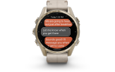 Spordikell Garmin fenix 8 43mm AMOLED Sapphire Soft Gold Stainless Steel with Fog Gray Leather Band Sapphire Soft Gold with Fog Gray Leather Band