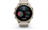 Spordikell Garmin fenix 8 43mm AMOLED Sapphire Soft Gold Stainless Steel with Fog Gray Leather Band Sapphire Soft Gold with Fog Gray Leather Band