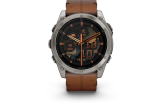 Spordikell Garmin fenix 8 51mm AMOLED Sapphire Titanium with Chestnut Leather Band AMOLED Sapphire Titanium with Chestnut Leather Band