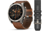 Spordikell Garmin fenix 8 51mm AMOLED Sapphire Titanium with Chestnut Leather Band AMOLED Sapphire Titanium with Chestnut Leather Band