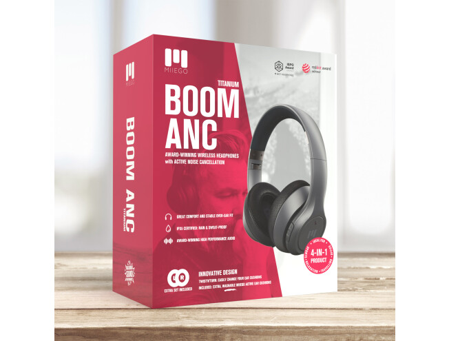 MIIEGO BOOM bluetooth kõrvaklapid, ANC titaanium Titanium