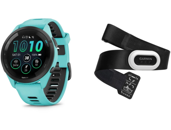 Spordikell Garmin Forerunner 265 Music, Aqua + HRM-Pro Plus pulsivöö Aqua + HRM-Pro Plus pulsivöö