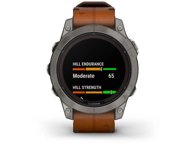 Spordikell Garmin fenix 7 PRO Sapphire Solar - Titanium with Chestnut Leather Band Sapphire - Titanium Brown Leather