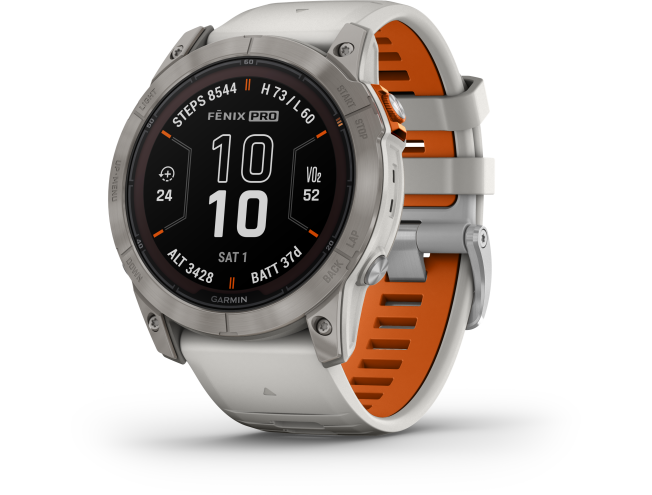 Spordikell Garmin fenix 7X PRO Sapphire Solar - Fog Gray Ti Ember Orange Sapphire - Fog Gray Ti Ember Orange