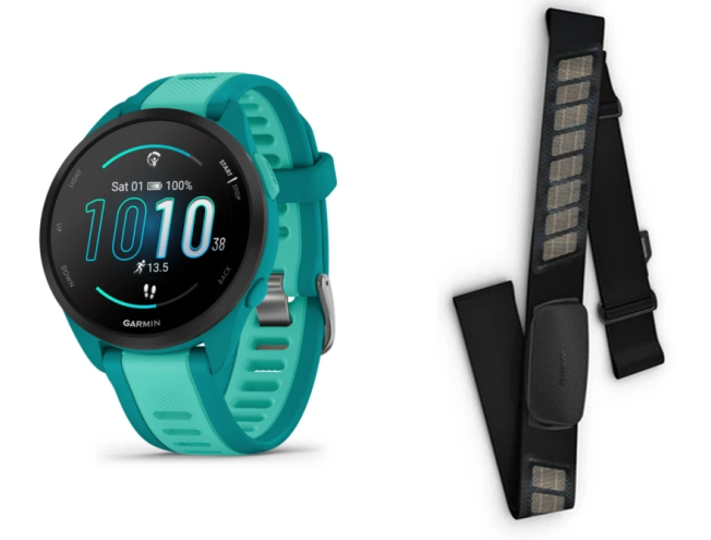 Spordikell Garmin Forerunner 165 Music Turquoise/Aqua +HRM-Dual pulsivöö Music Turquoise/Aqua + HRM-Dual pulsivöö