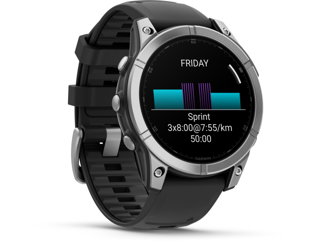 Spordikell Garmin fenix E 47mm Stainless Steel/Black Stainless Steel Black Band