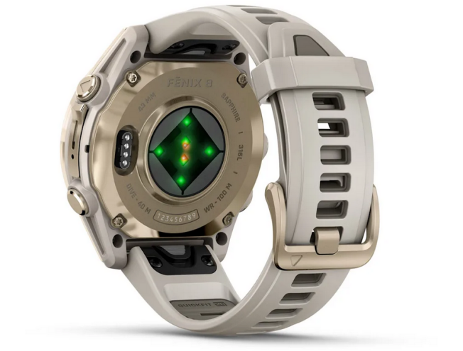 Spordikell fenix 8 43mm AMOLED Sapphire Soft Gold with Fog Gray Band