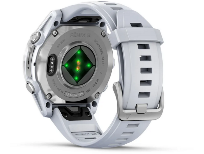 Spordikell Garmin fenix 8 43mm AMOLED,Glass,BareSS/Whitestone Silver with Whitestone Band