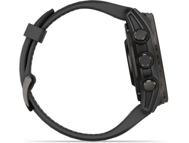 Spordikell Garmin fenix 8 43mm AMOLED,Saph,CrbnGry Ti/Blk,Blk/PebblGryBnd Sapphire Carbon Gray DLC Ti with Black Band