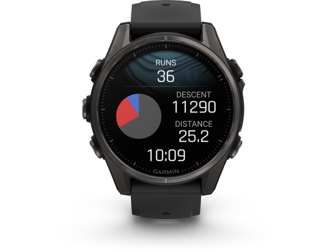 Spordikell Garmin fenix 8 43mm AMOLED,Saph,CrbnGry Ti/Blk,Blk/PebblGryBnd Sapphire Carbon Gray DLC Ti with Black Band