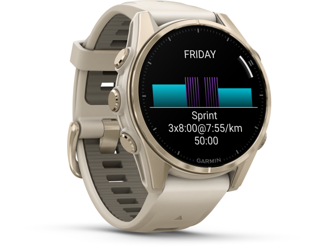 Spordikell fenix 8 43mm AMOLED Sapphire Soft Gold with Fog Gray Band