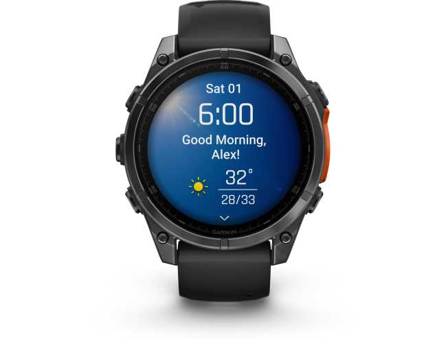 Spordikell Garmin fenix 8 47mm AMOLED,Glass/SS,SlateGray Steel/Black,BlkBnd Slate Gray with Black band