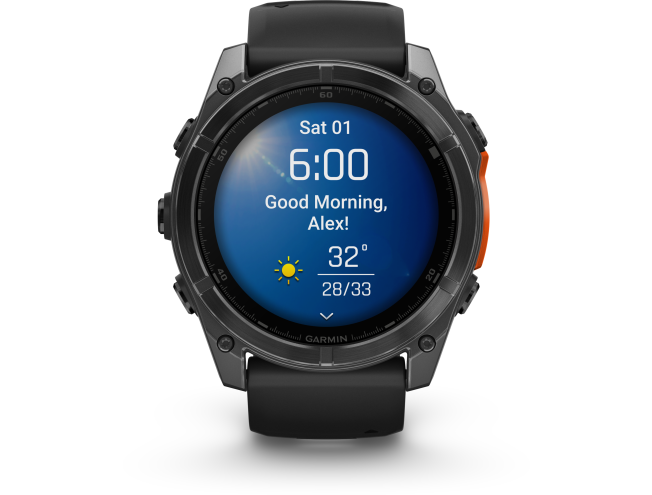 Spordikell Garmin fenix 8 51mm AMOLED,Glass/SS,SlateGray Steel/Black,BlkBnd,WW AMOLED Slate Gray with Black band