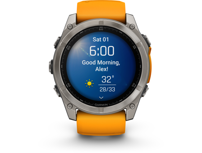 Spordikell fenix 8 51mm AMOLED Sapphire Titanium with Orange Band