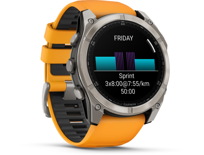 Spordikell fenix 8 51mm AMOLED Sapphire Titanium with Orange Band