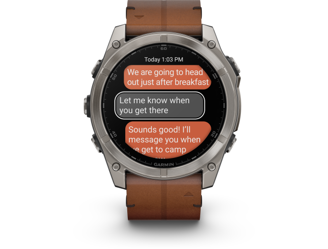 Spordikell Garmin fenix 8 51mm AMOLED Sapphire Titanium with Chestnut Leather Band AMOLED Sapphire Titanium with Chestnut Leather Band