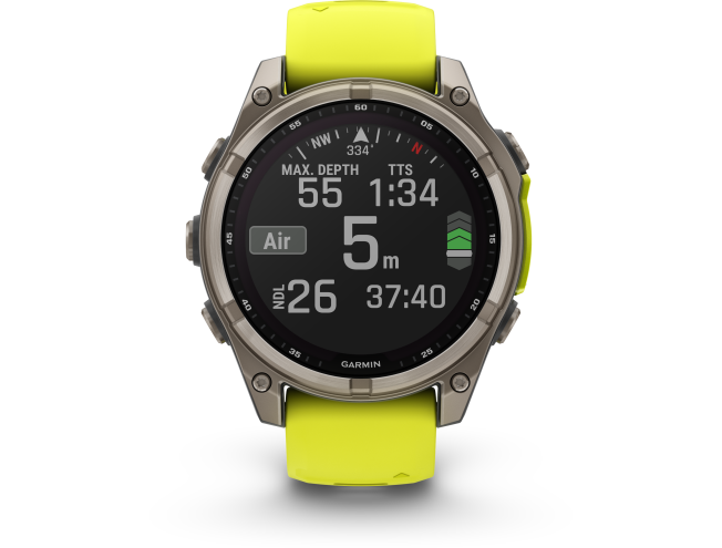 Spordikell Garmin fenix 8 47mm Sapphire Solar Titanium with Yellow Band Sapphire - Titanium with Yellow Band