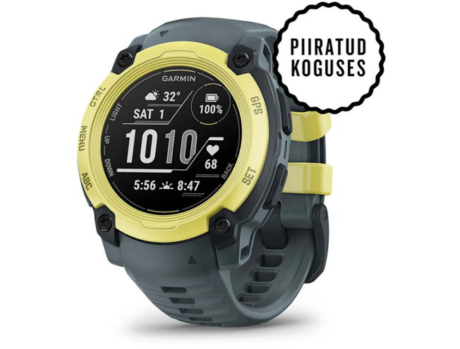 Seikluskell Garmin Instinct E 40mm Ergas laimitoon koos videvikutoonis rihmaga 40mm Ergas laimitoon