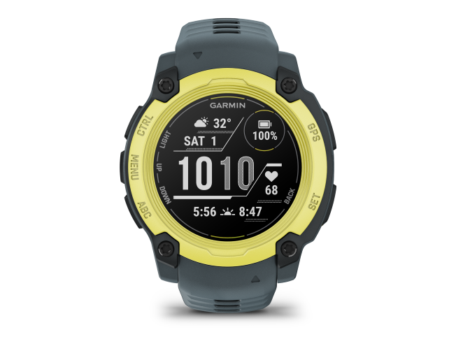 Seikluskell Garmin Instinct E 40mm Ergas laimitoon koos videvikutoonis rihmaga 40mm Ergas laimitoon