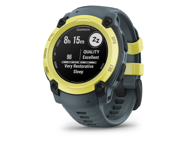 Seikluskell Garmin Instinct E 40mm Ergas laimitoon koos videvikutoonis rihmaga 40mm Ergas laimitoon