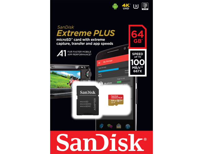 SanDisk Extreme Plus 64GB microSD mälukaart