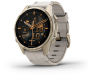 Spordikell Garmin fenix 8 43mm AMOLED Sapphire Soft Gold Stainless Steel with Fog Gray Leather Band Sapphire Soft Gold with Fog Gray Leather Band